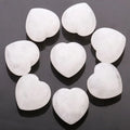 DIY Hand Carvings Natural White Jade Gemstone Crystal Heart