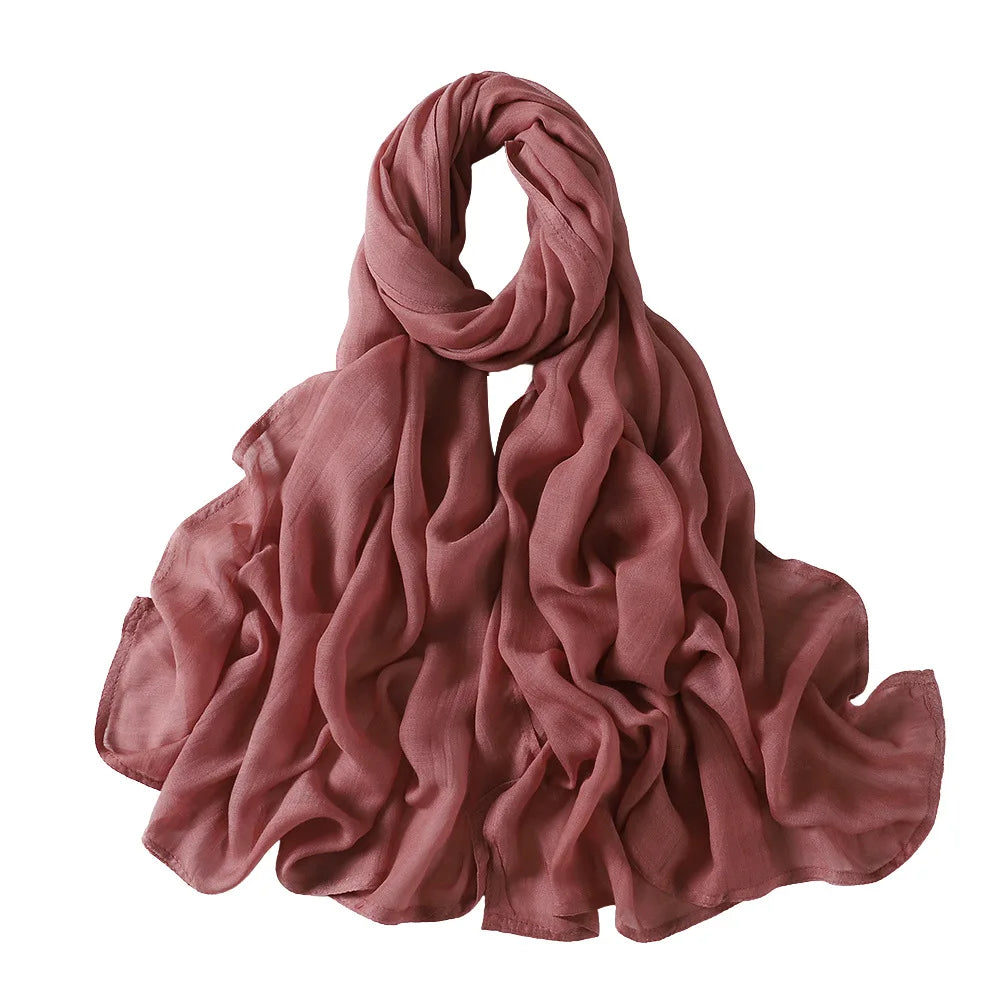 MIO Muslim Viscose Cotton Shawl Luxurious 20 Colors Light Weight Ethnic Hijabs Modal Scarves for Women Lady