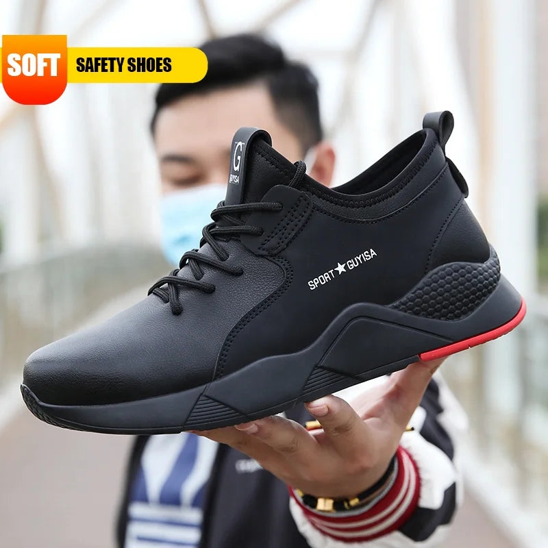 GUYISA CE European Union Certification Breathable Black Outdoor Sports Breathable Anti Puncture Safety Shoes