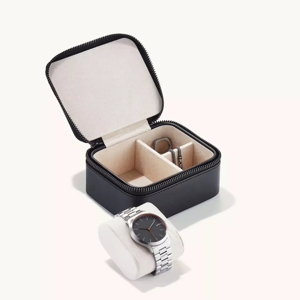 Handmade Genuine Leather Travel Jewelry Packaging Case Custom Logo Jewelry Wrist Watch Storage Box