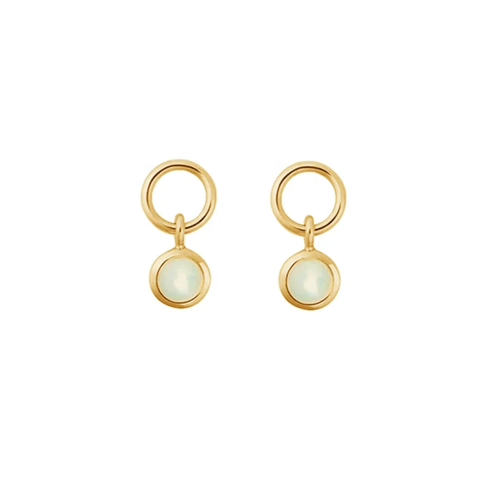 Nagosa 925 Sterling Silver Trendy Wholesale 18k 14k Gold Vermeil Pearl Opal Charms for Hoop Huggie Earring Making