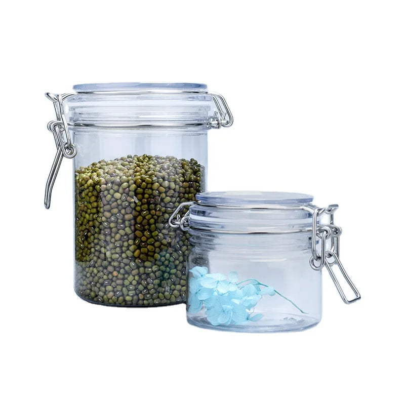 Wholesale  Plastic Bail  Mason Jar Empty Round 50g 100g 150g 200g 250g 500g 1000g clear PET Plastic Food Storage  Jar