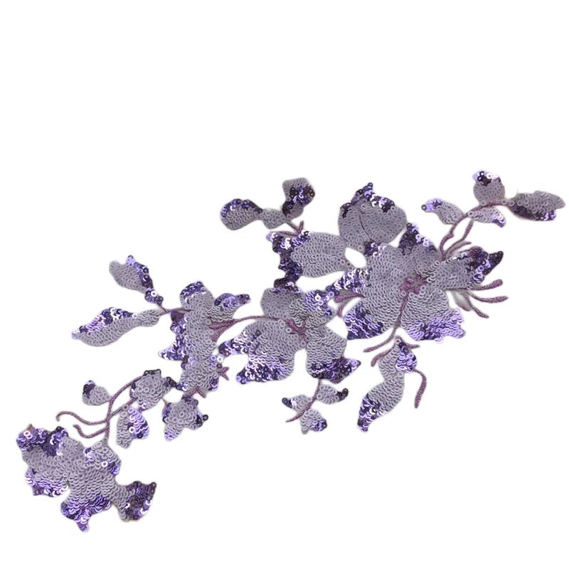Multicolor Handmade Mesh Sequin Embroidery Lace Flower Applique Patch 100% Polyester DIY Garment Wedding Accessories