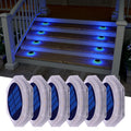 Wholesale Blue 2/4/6 Pcs Solar Panel Powered LED Deck IP68 Outdoor Landscape Patio Yard Dock Driveway Pathway Auto Light 1-Year