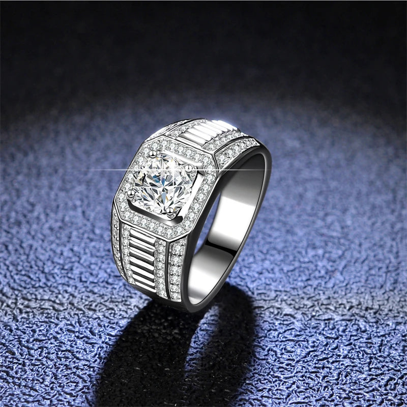 Moissanite Engagement Rings Women Daily Jewelry Round Moissanite Wedding Ring S925 Sterling Silver Silver 925 Cubic Zircon 1 Pcs