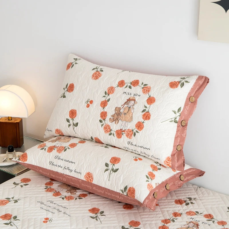 New All Printed Quilted Pillowcases Comfortable Cotton Cover Pillows