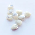 50PCS/BAG 8*10MM Carved Pikake Beads Natural Shell Mother of Pearl Pikake Beads for Vintage Hawaiian Jewelry