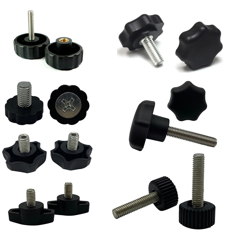 Female Handle Adjustable Plastic Hand Grip with Threaded Knobs for Furniture Screws for Kitchen Drawers and Dressers