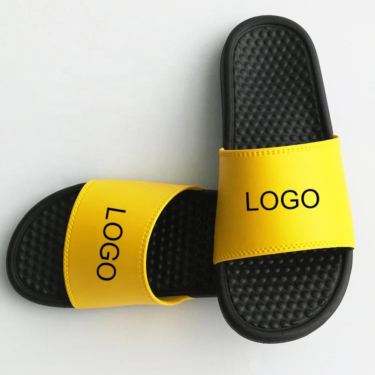 Japanese Custom Logo Massage Bottom Slides Indoor PVC Digital Printing Different Colours Strap Slippers for Men