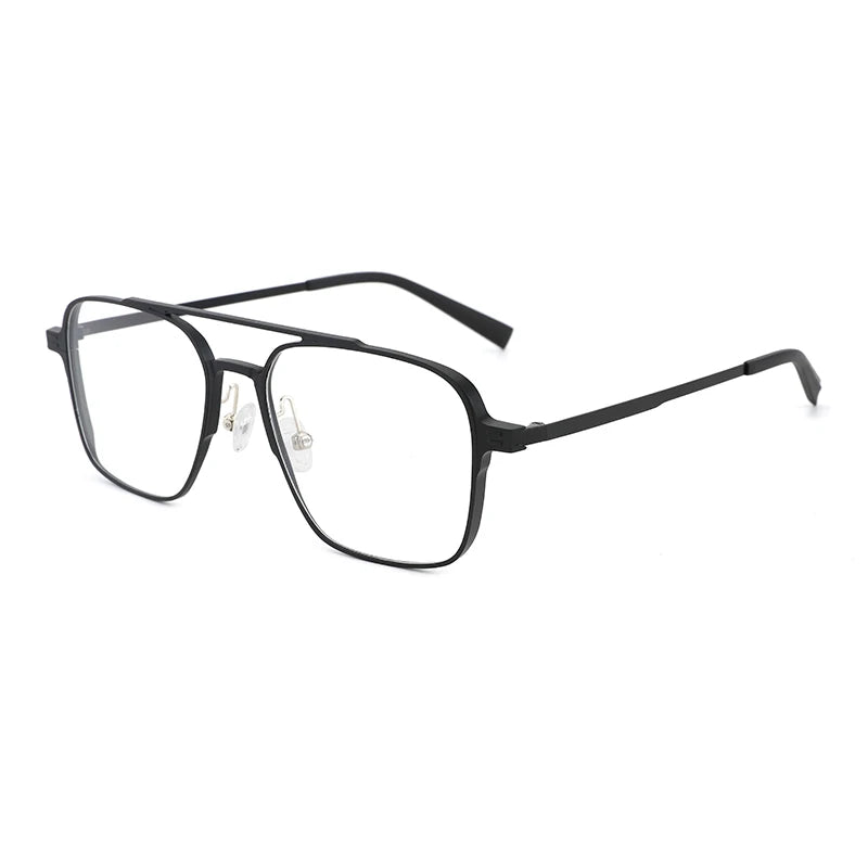 HIGH End Double Bridge Hydronalium Eyeglasses Frames Manufacturers Metal Optical Eyewear Blue Light Filter Glasses for Men