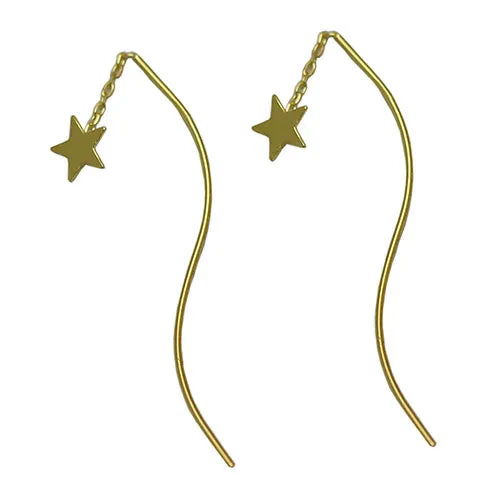 925 Sterling Silver Ear Wires Meteor Ear Threader Earrings for Women