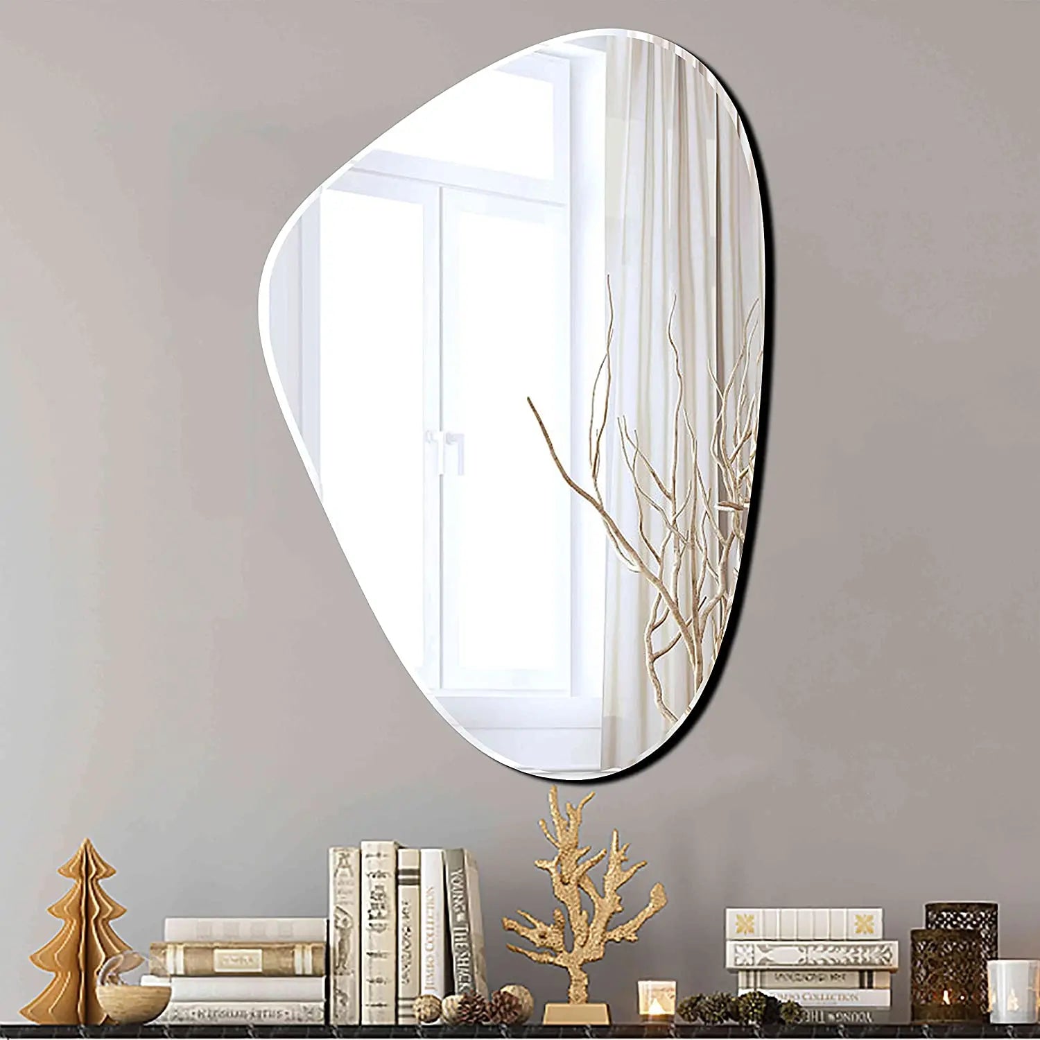 Wholesale Black Big Large herschel Irregular Asymmetrical Full Length Long Home Decor Hanging Wall Mirror Miroir Espejo Spiegel