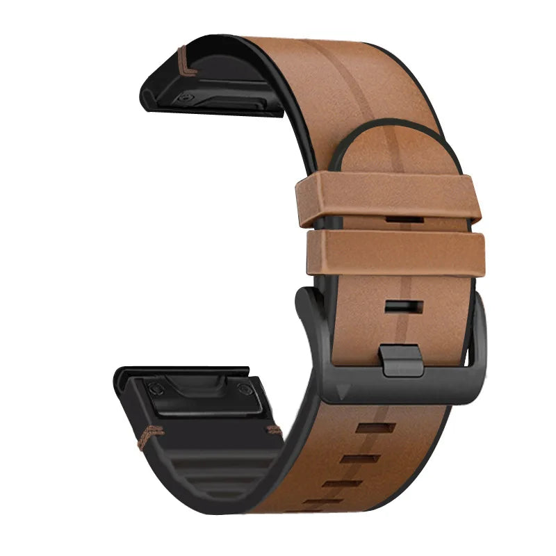 Quick Release Leather Silicone Smart Watch Band for Garmin Fenix 5 6 7 8