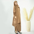 2023 Arab Muslim Fashion 2-Piece Set Nida Material Eid Abaya Khimar Kaftan Suits Hijab Dress for Dubai Turkish Women for Spring