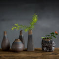 Home Decorative Stoneware Mini Flower Vase Japanese Handmade Ceramic Antique Zen Floret Mini Small Vases