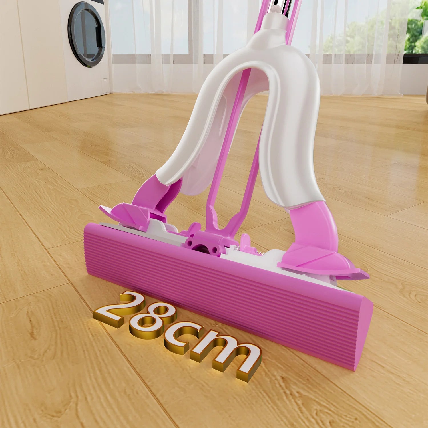 Realida Self Wringing Sponge Mop Refillable Absorbent Head Mini Portable Cleaning Mop Small Space Pva Mop