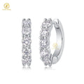 New Arrival 925 Silver Tennis Design Hoop Earrings Hot Sale 3.0mm GRA Moissanite Fashion Jewelry