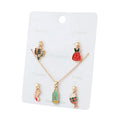 New Arrival Cute Gold Plated Zinc Alloy Enamel Pendant Fashionable Kids Jewelry Set for Girls