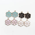 DIY Charms Enamel Peony Flower Charms for Jewelry Making