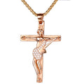 Europe America Foreign Trade Personality Retro Punk Stainless Steel Necklace Gothic tide Cross Guitar Jesus Rock Fine Pendant