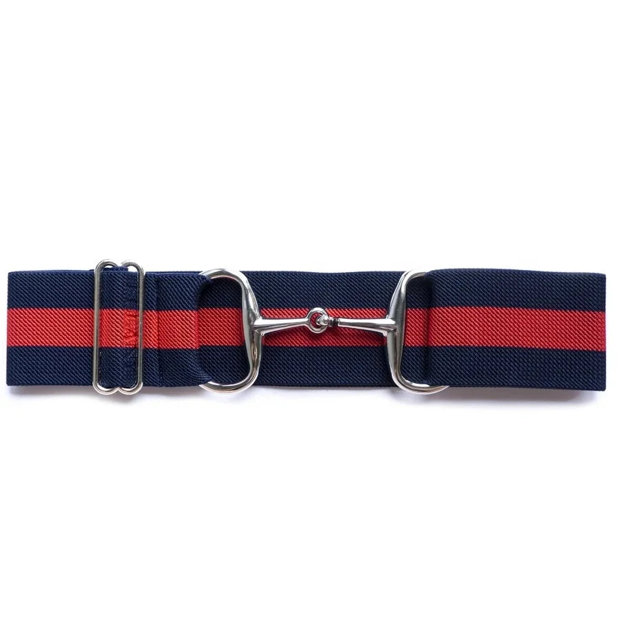 Navy and Red Horse Riding Equestrian Unisex Stretch Belt