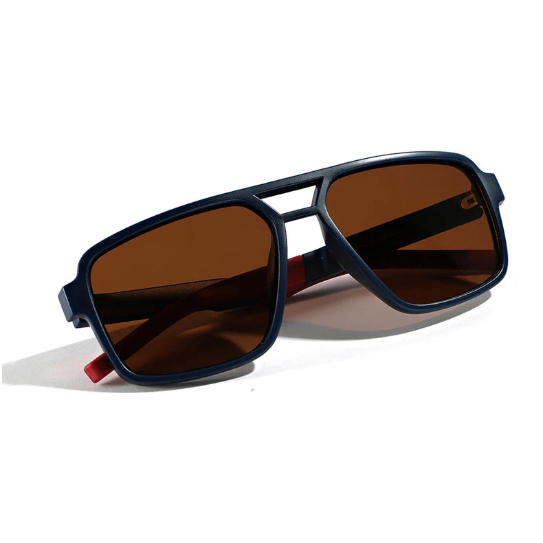 2023 New Retro Square TR90 Sunglasses for Men Blue Gray Polarized TR90 Lenses Y2K Ins Personal Style Cool Sweet Looking Glasses