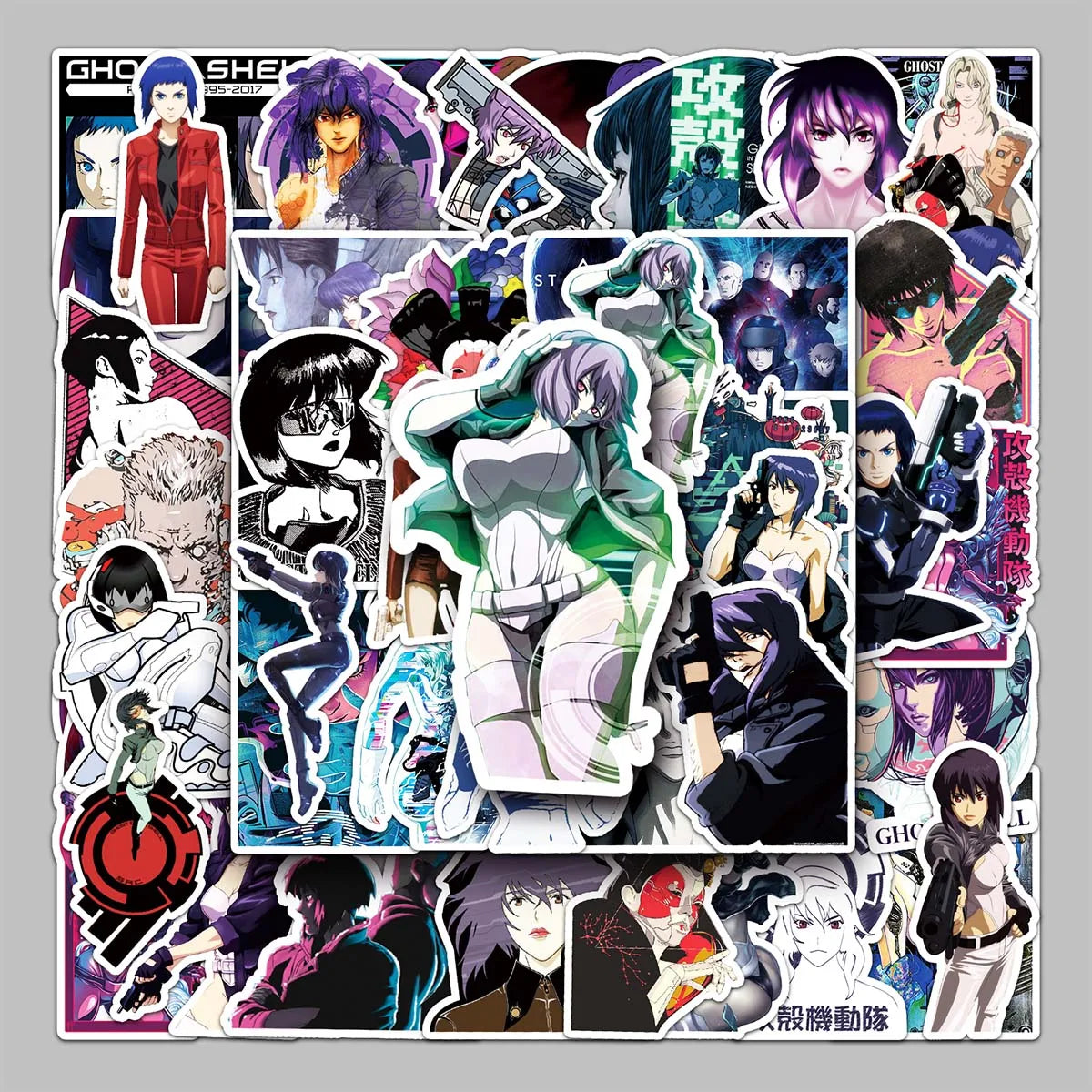 51PCS Popular Creative Decoration Personality Decoration Ghost in the Shell Stickers Mobile Phone case Bicycle Camera Stickers