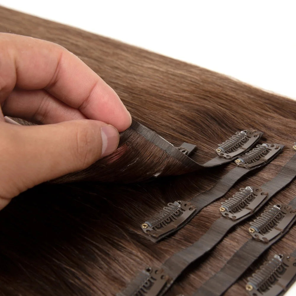 100% Human Hair Extensions Clip Ins Russian Hair 12A Double Drawn Remy Clip-in Human Hair Extension