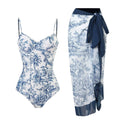 2023 New Trendy Swimwear With Beach Sarong  Beach Wear Set Vintage Swimsuit Bikinis Bikinis & Beachwear Bikini Set