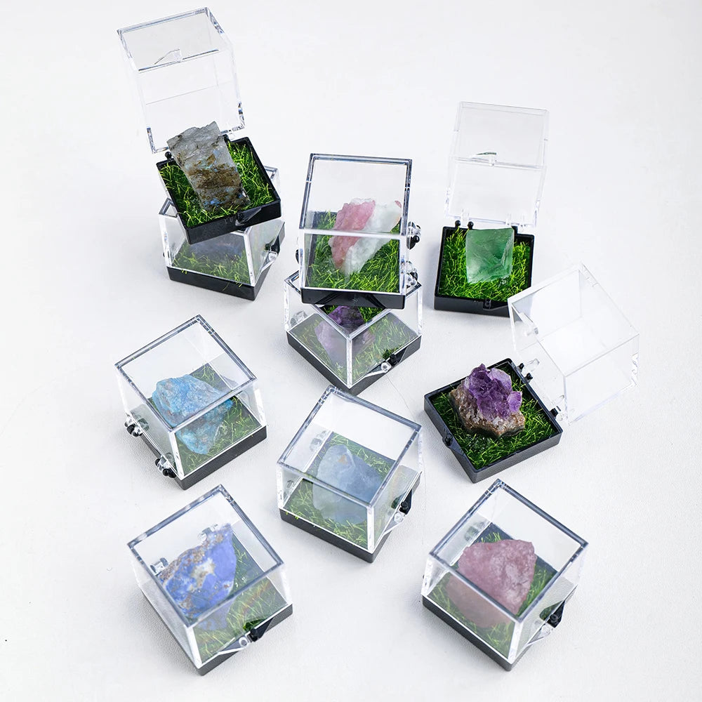 Wholesale Customization Natural Raw Minerals Crystal Box Sets Healing Tumbled Different Mineral Rock Set Crystal Box