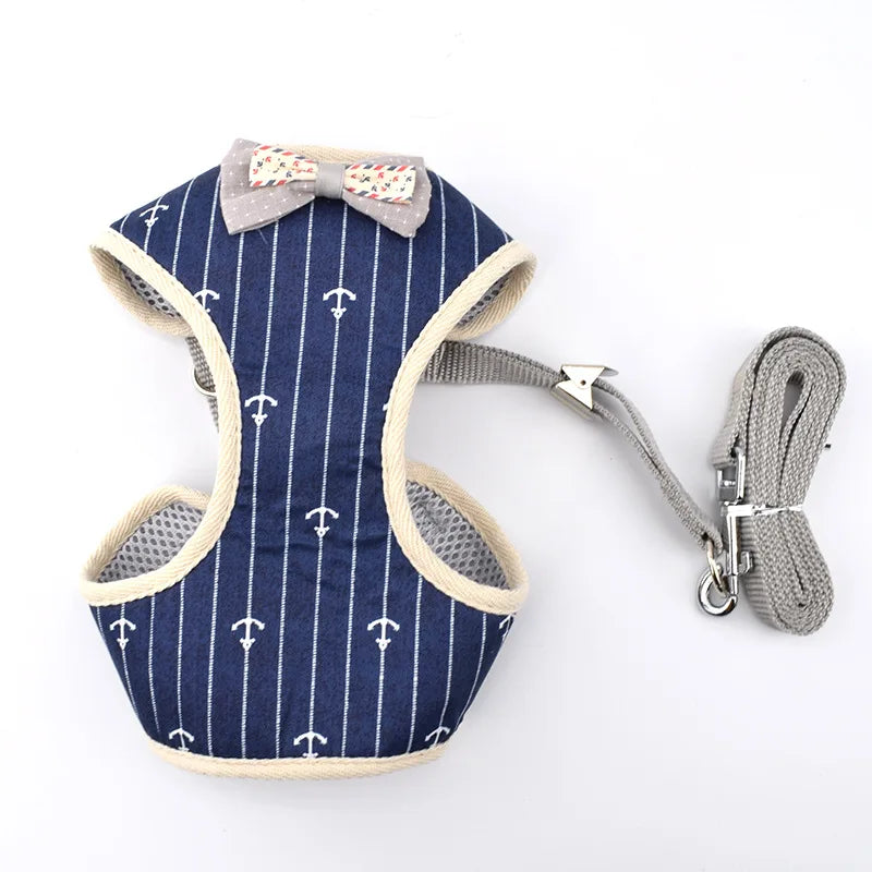 Customizable Teddy Bear Cat Vest Harness with Pet Traction Rope Polyester Small Dog Pet Supplies including Chest Strap Leash