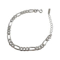 VIANRLA 925 Sterling Silver Chain Bracelet Women Figaro Chain Bracelet Rhodium Hand Chain Bracelet