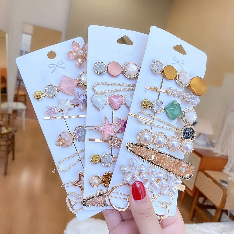 Hot Sale Girls Gift Mermaid Glitter Star Hairclip Sets Women Hair Clips with Rhinestones