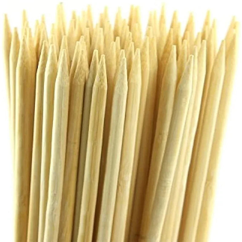 Double-Ended Bamboo Wooden Nail Sticks for Manicure & Pedicure Rectangle Orange Skewers for Nail Art Tools