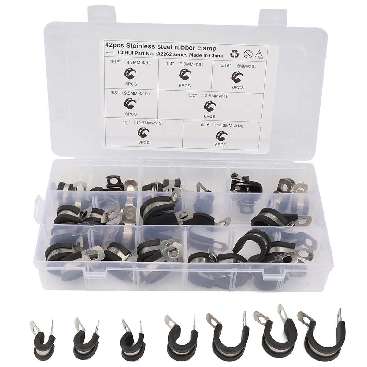 42pcs Rubber Cushion Stainless Steel Cable Clamp Wholesale Price at BAJUTU for Auto Industrial Home DIY EbayWish Hot Seller