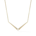 925 Silver 18k Gold Vermeil V Shape Elegant Pendant Necklace for Women
