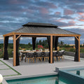 Hot Selling New Design Customized Manufacturers Aluminum Gazebo Outdoor 3x4 6x3 Gazebo 5m Hard Top Gazebo