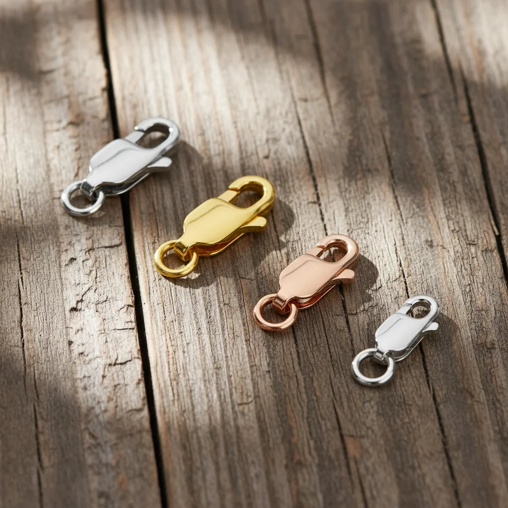 GP Lobster Claw Clasp S925 Sterling Silver Gold Plated Anti Tarnished Size Optional Permanent Jewelry Making Wholesale