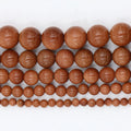 Wholesale Natural Stone Round Bead 8mm Gold Sand Beads Loose Beads Goldstone Sandstone for Jewelry Making
