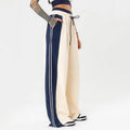 Custom Logo Cotton Side Stripes Straight Leg Sweatpants Baggy Drawstring High Quality Jogger Pants for Women
