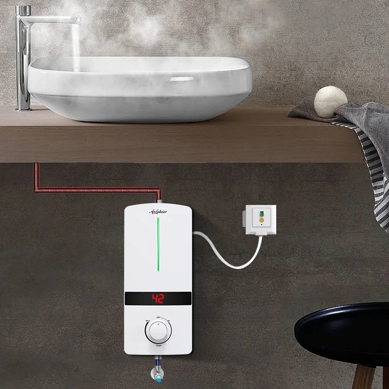 Automatic Heating Bathroom Kitchen Under Sink Low Power Geyser Instant Tankless Shower Electric Tankless Water Heater