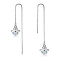Wholesale Women's Drop Earrings Moon Shape Zircon White Gold Plated Party Ear Line Korean Version Small Fresh Planet Sweet