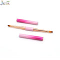 Dual End Pink Gradient Ombre Metal Handle Nail Art One Stroke Petal Painting Tools Oval Gel Brushes