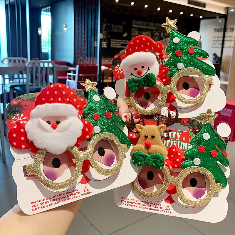 Kids Adults Gifts Christmas Decorations Christmas Party Decorations Glitter Christmas Glasses Frame