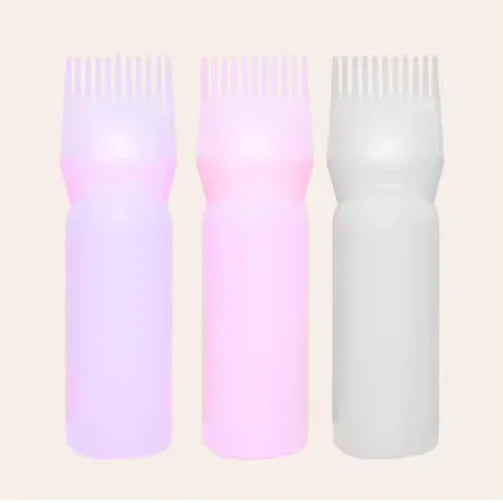 Transparent Hair Dye Bottle with Comb for Hair Care Color Mixing Bowl Hairdressing Tool