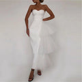 15417# Elegant  Strapless Sheath Wedding Dress  Slit Bridal Gown for Party Low Back Wedding Gown Party Dress