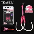 HK040 2 Set/bag Heavy Jigging Hooks Glow Assist Hooks Luminous Double Jig FIshing Slow Lure Jig Hooks