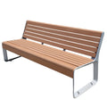 Outdoor City Street Furniture Commercial Bolt Down Steel Frame Composite Wood Slats Bench Seat Park Wooden Public Seating Bench