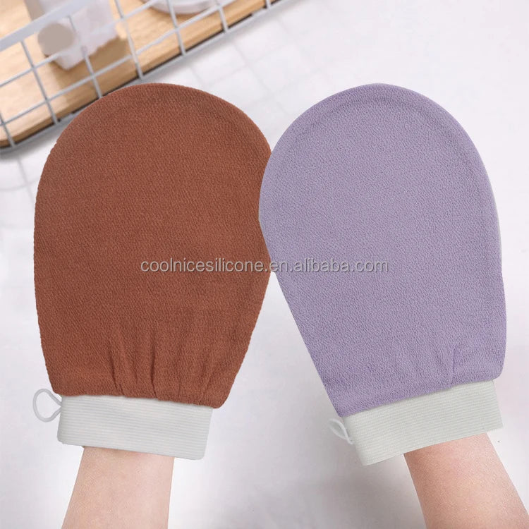 Turkish Bath Mitts Korean Eco Friendly Natural Viscose Fiber Exfoliating Bath Gloves Exfoliating for Body Spa Massage