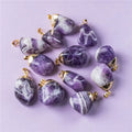 HUIYING Good quality healing stones tumbled stone pendant snow white malachite tumble necklace agate crystal beads gift